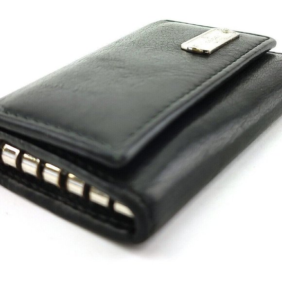 GUCCI Key Case Logo Plate Leather Authentic USED - Picture 3 of 10